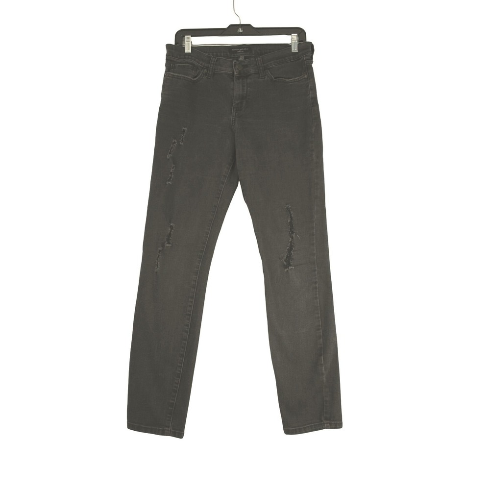 Banana Republic Skinny Fit Jeans Womens 29/8 Black Distressed Ripped Denim Pants